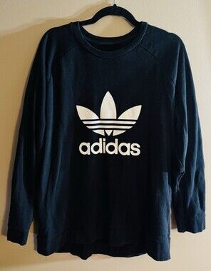 Adidas Men's Sportswear- Long Sleeve Sweat Shirt, Color: Black, Size L